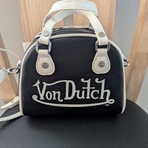 Von Dutch Black and White Mini Bag